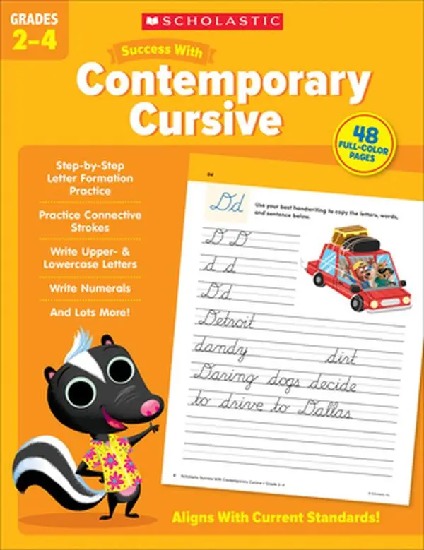 Scholastic Success with Contemporary Cursive Grades 2-4 Workbook -- Scholastic Teaching Resources, Paperback