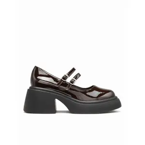 Cider DOUBLE BUCKLE CHUNKY HEELED LOAFERS