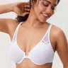 DELIMIRA Women's Front Closure Racerback Underwire Plunge Unlined Bra Full Coverage Supportive