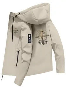 Trendy Personalized Cross Crown Thorns Printed Hooded Jacket for Daily Casual Street Style Outfits