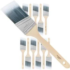 - 2 Inch  Brushes 12 Pack Angled  Brush Stain  Brush for Painting Wall Fence  Furniture Door Frame Cabinet Window Indoor and Outdoor Commercial  Brush
