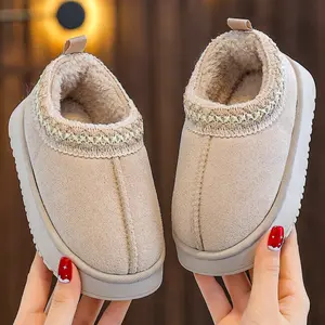 Children's slippers, 2025 autumn and winter new style, small, medium and big children's home and indoor fashionable, simple, soft and comfortable thick soles shoes and boots
