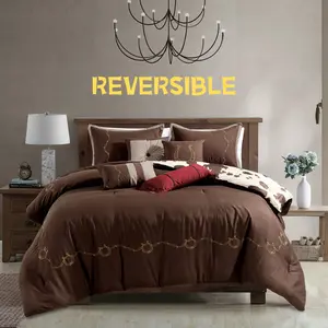 Artistic Home Textiles –Reversible Cow Print Comforter Set, 7 Piece Western Bedding, Soft Microfiber Cozy Bed Set