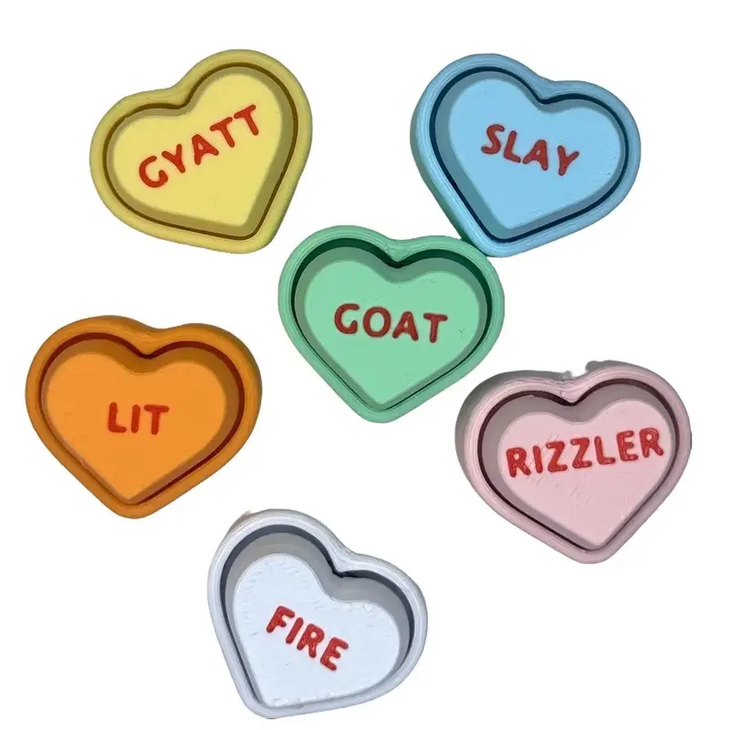 Funny Conversation Hearts Mini Fidget Clicker Set of 6 Valentine's Day Couples Weddings must have toy