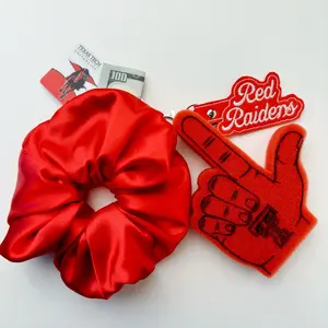 Red Satin Pocket Scrunchie