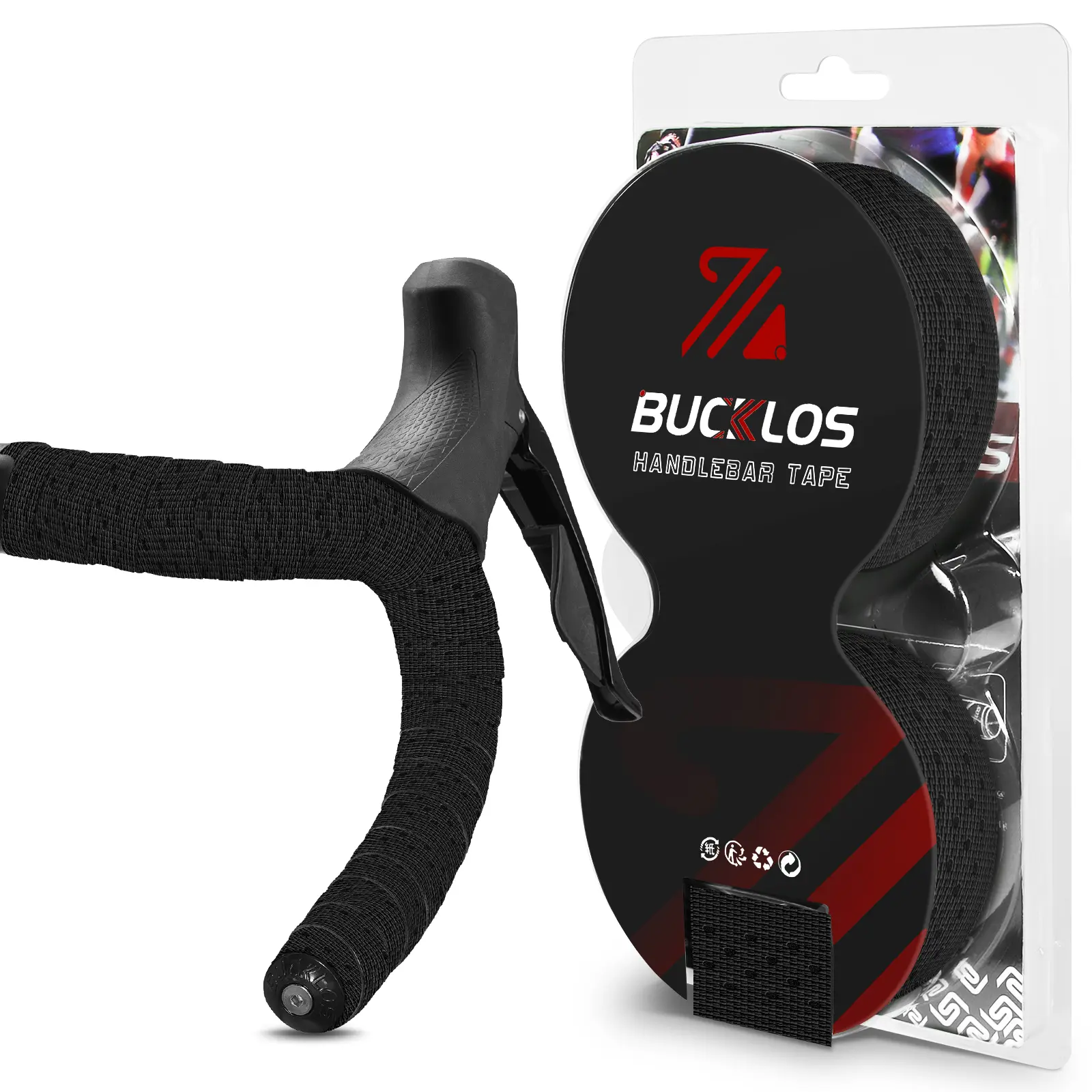 BUCKLOS Bike Handlebar Tape Silicone Bar Tape for Road Bike Comfortable Bicycle Handlebar Tape EVA Bike Grip 2 Pcs Bicycle Drop Bar Wraps Black