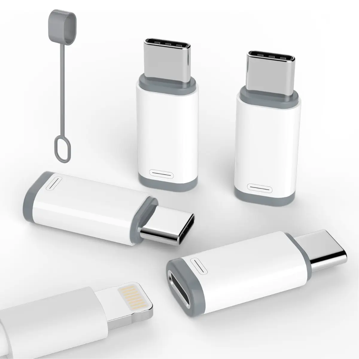 Lightning to USB C Adapter 4 Pack for iPhone 15 16 17 Charging & Data