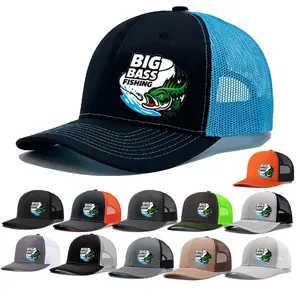 Big Bass Fishing Mesh Trucker Hat Adjustable Snapback Baseball Cap Breathable Outdoor Sport Fishing Dad Hat for Men and Women