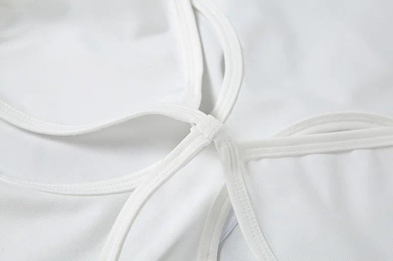 Bandage Hollow Out Long Sleeve Skinny Rompers Womens Jumpsuit Fashion Sporty Workout Active Wear White Autumn Jumpsuits