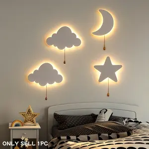 LED Floating Night Light Cloud Star Moon Butterfly Wall Lamp, Battery Powered, Bedroom Decor, Wall Decoration, Novelty Bedside Lamp, Atmosphere Lighting, Clouds Light, Led Lights Bedroom