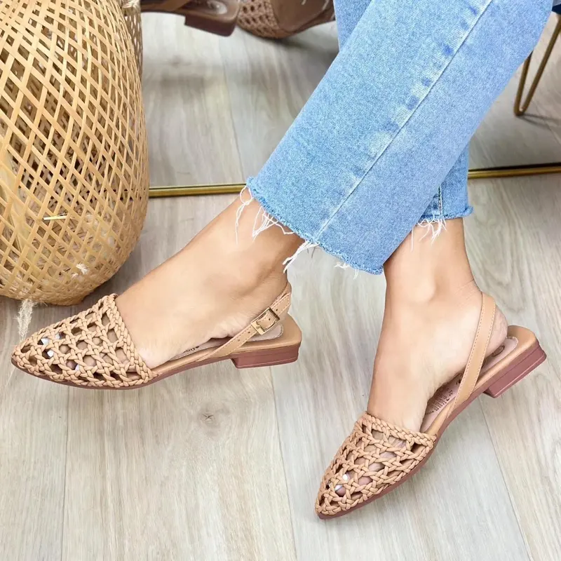 Dewoman Women's Woven Flats, Comfortable Casual Shoes for Daily Wear