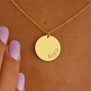 Custom Name Disc Necklace, Name Personalized Necklace, Name Disc Pendant Gift For Mother, Wedding Date Engraved Necklace, Anniversary Date Necklace, Kids Name Pendant, Name Keepsake Necklace, Name Bridesmaid Necklace, Name Coin Birthday Necklace