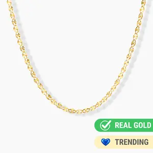 14K YELLOW GOLD STARBURST MARINER CHAIN
