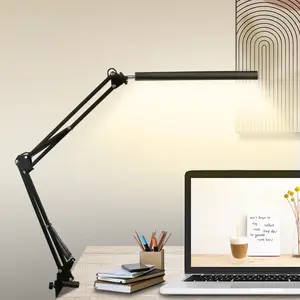 Foldable LED Desk Lamp with Adjustable Eye-Protection Clamp Features a Rotatable Lamp Head and 3 Color Modes USB-Powered Plug-In Design Ideal Eye-Care Lighting for Study Rooms, Bedrooms, Computer Desks, and Offices Modern Computer Lamp