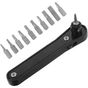 11pcs Bidirectional Ratchet Wrench Set Home Repair Multifunctional Screwdriver box opener magnetic nut driver durable impact O-Ring Pick-Up Hook and Pick Large Capacity Metal Hand Toolbox wire cutters spanner tools big kit milwaukee plumbing crimping