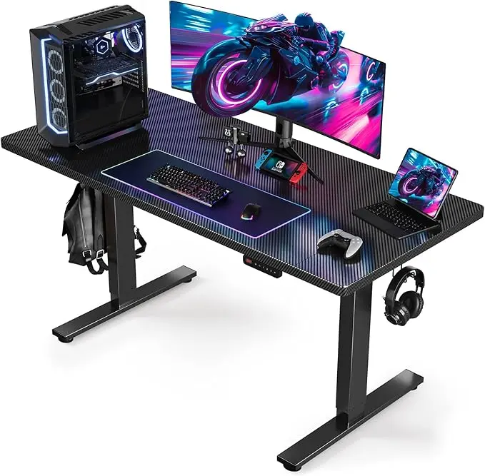 63x24 in Adjustable Height Electric Standing Desk - Ergonomic Computer Workstation, Heavy Duty T-Shaped Frame, Memory Settings, Sit-Stand Function, Ideal for Home Office, Commercial Office Furniture, Adjustable Height Desk