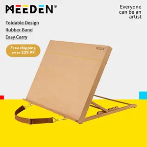 MEEDEN Art Desk Easel Adjustable Art Stand: 5-Position A2 Drawing Easel - Portable Table Top Easel with Carry Belt - Sturdy Beechwood Desktop Easel for Painting