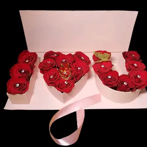 Personalized I love you Rose Arrengment Anniversary Birthday Engagement