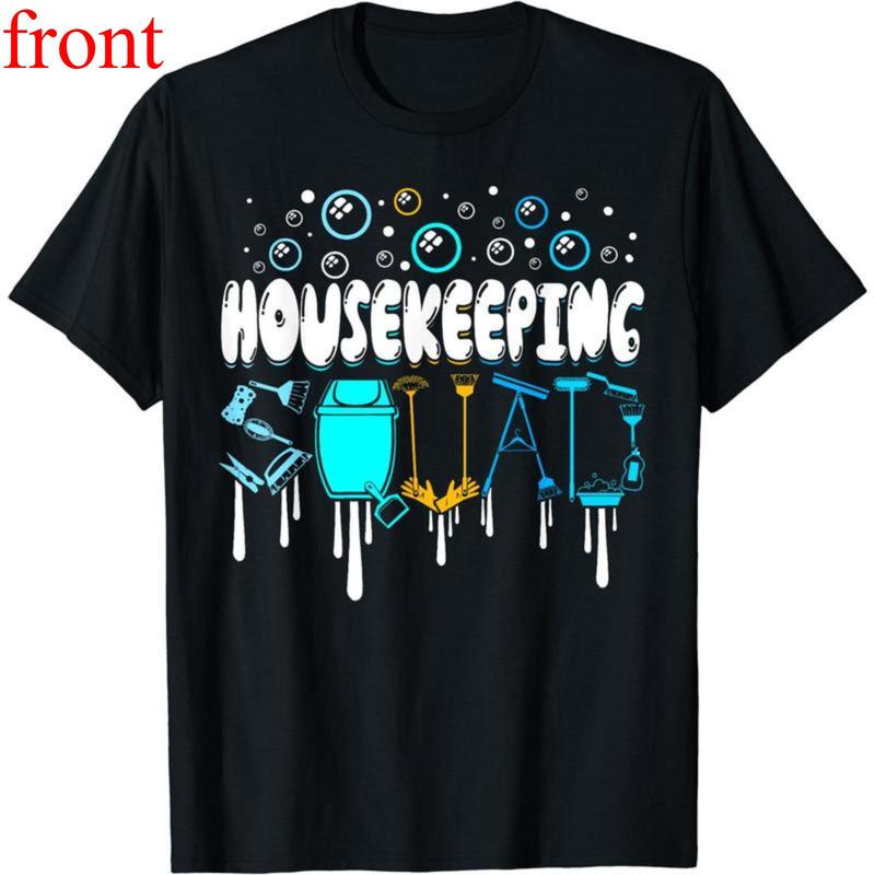 Casual Loungewear Cotton Short Sleeve Housekeeping Squad Cleaner Cleaning Housekeeper T-Shirt for Men Women
