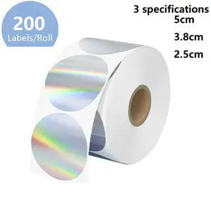 200 Sheets Per Roll Holographic Silver Color Thermal Labels Gold Transparent Waterproof DIY Printing Adhesive Vinyl Decal Stickers