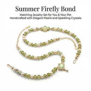 Summer Firefly Bond Matching Bracelet And Pet Necklace For Evening Walk Jewelry
