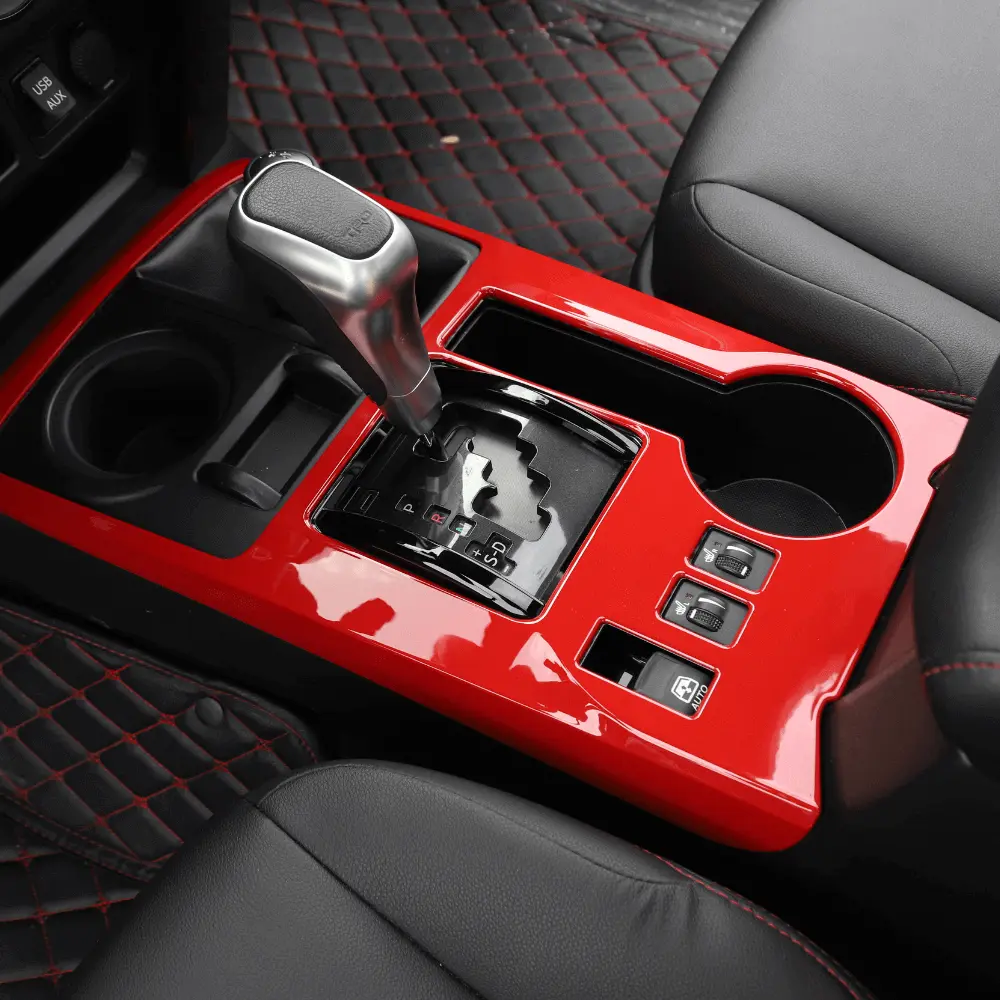 Carbon Fiber Inner Gear Shift Panel Decor Cover Trim Bezels, UV-Resistant Car Interior Stickers & Decor Accessories, DIY-Install Detailing Products for 2010-2023 Toyota 4Runner (Ideal for Decorating My Car)