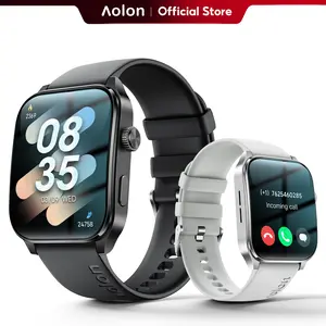 【Business Style】Aolon Curve3 lightweight Smartwatch with Answer/Make Calls/Message Reminder, 1.93'' IPS Screen, IP68 Waterproof, Custom Buttons, Digital Crown, 110+ sports modes for Outdoor Fitness, Workout, Men Women's Gifts, iPhone&Android Compatible