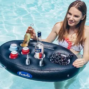 Inflatable cup holder for pool and beach