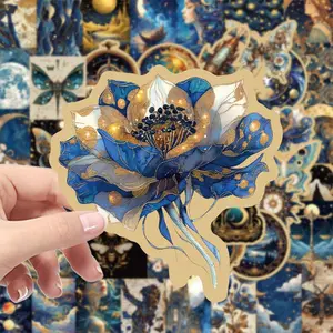 50-Pack Retro Astronomy Planet Stickers – Waterproof Galaxy Moon Decals For Suitcase Phone Notebook Decor