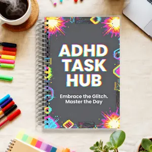 ADHD PLANNER - Productivity Planner, Daily Task Hub & Appointment Scheduler for Neurodivergent Success, Features Color-Coded Categories & a Wins Tracker for Motivation, A5, 108 Pages, Twin-Wire Binding