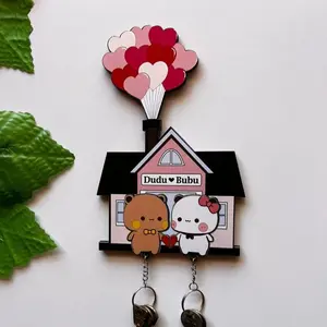 Bubu & Dudu Personalized Keychain Handmade High Quality, Couples First Home Keyring Set, Anniversary Present Idea, New House Gift, His Hers Keyrings