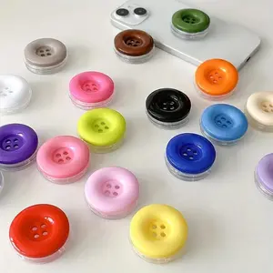 3D Cute Plain Button Folding Finger Ring Griptok Phone Holder for IPhone 16 15 Pro Support Socket Pocket Grip Tok Stand Bracket