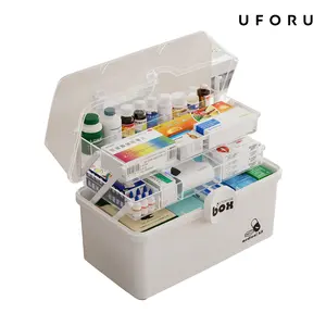 UFORU Three-Tier Medicine Organizer,Portable Medicine Cabinet with Sliding Rail, Integrated Medication Storage Box, Sliding Drug Cabinet, Household First Aid Medicine Box, Large Capacity,Healthcare,Kit#SummerWins#DFYD