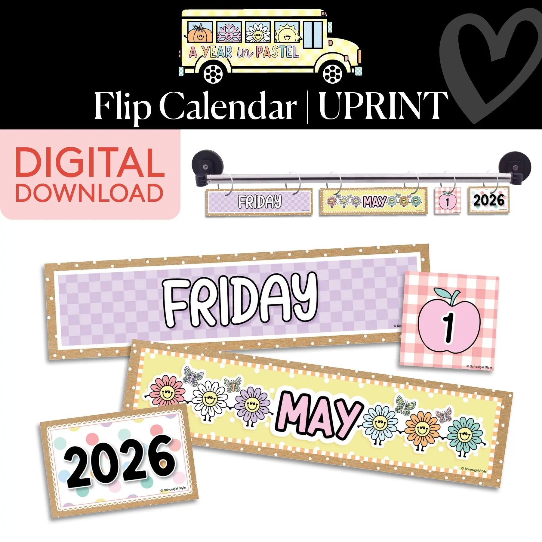 Printable Flip Calendar | A Year In Pastel