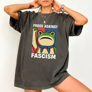 ChicCotton Frogs Against Fascism Comfort Colors Shirt, Portland Frog Resist T-shirt, Activist Frog Graphic Tee, Frogs Together Strong Clothing