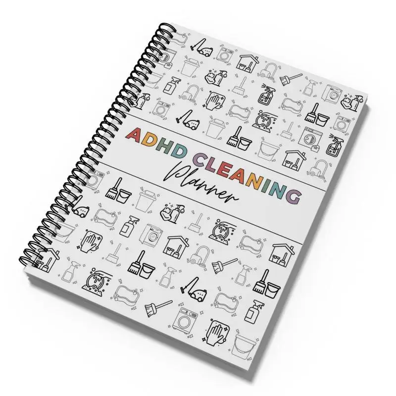 ADHD Cleaning and Organizing Toolkit, Weekly & Monthly & Annual Cleaning Checklist Notebook, Household Cleaning Schedule, Organizing Tips and Chore Pl