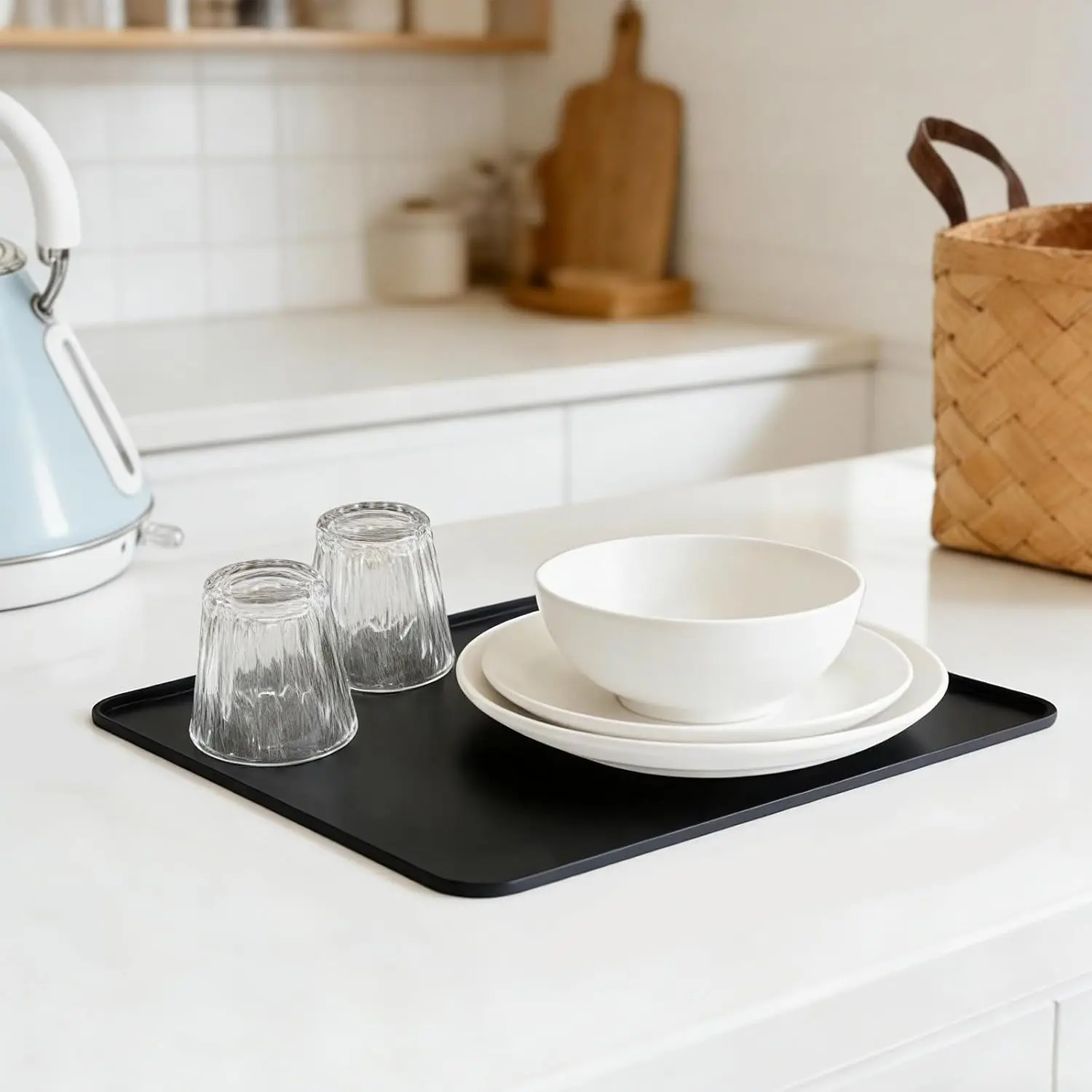 Durable Silicone Waterproof Fridge Mat (13"x9"), Anti-Leak Pad for Car Interior Shelves & Counters to Keep Clean & Dry