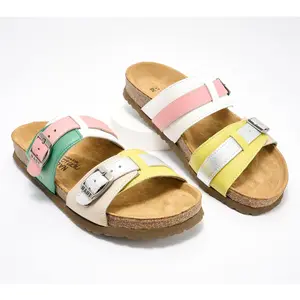Naot Leather Double Strap Slide Sandals - Santa Cruz