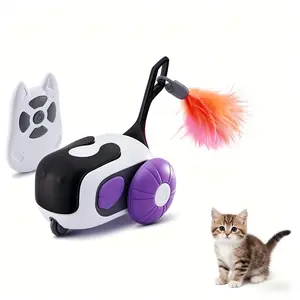 Smart Remote Controlled Cat Teaser Car Interactive Toy for Indoor Kittens Fun Electric Pet Supplies with USB Charging