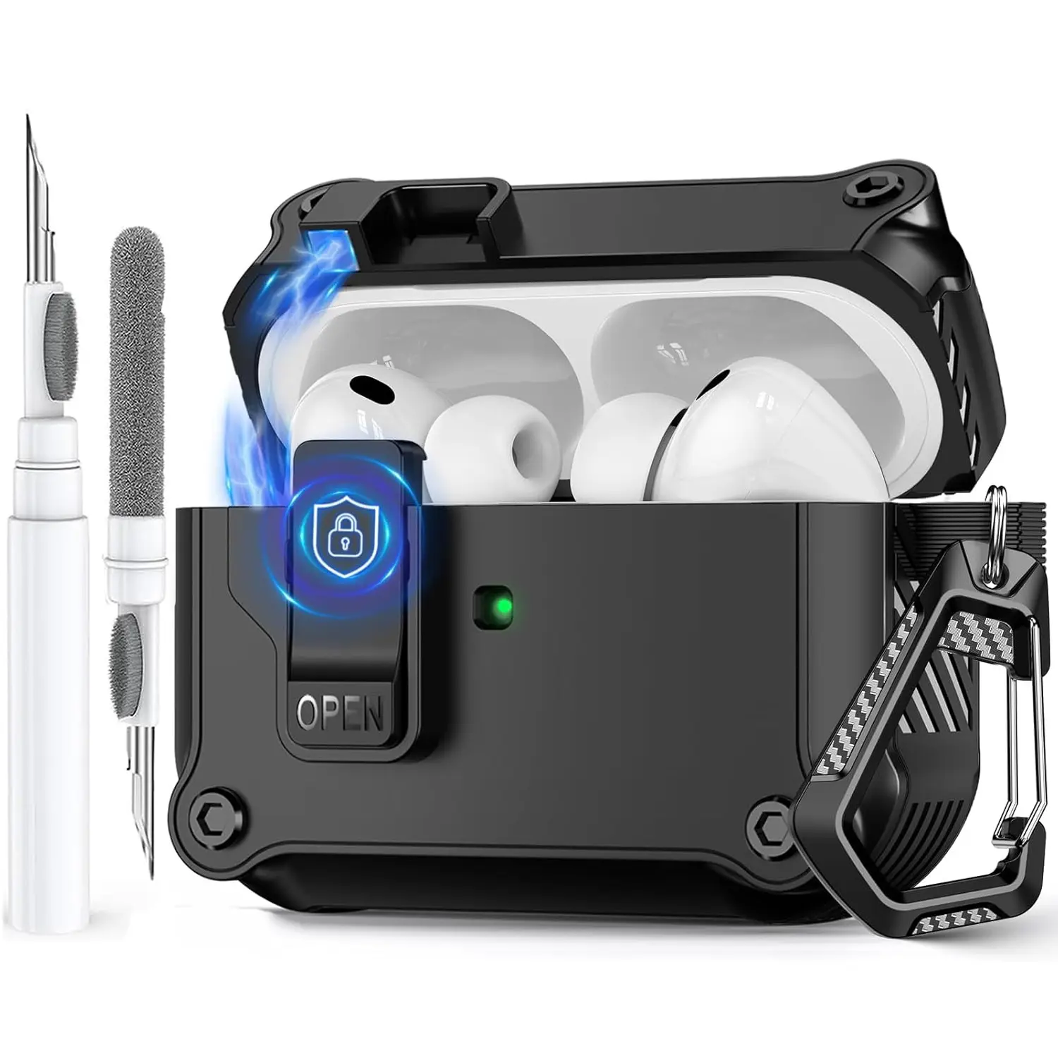 for AirPods Pro 3rd Gen Case, Automatic Snap Switch Secure Cover, Includes Cleaner Kit, Compatible with Apple AirPods Pro 3rd Generation, Earphone Protective Cover