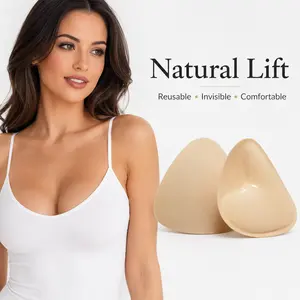 Women's Sticky Cup Inserts - Double-Sided Adhesive Bra Inserts with Instant Lift, Seamless Fit for Swimwear, Bikinis and Fitted Underwear (Womenswear Bra Accessories), Snowy Sticky Inserts