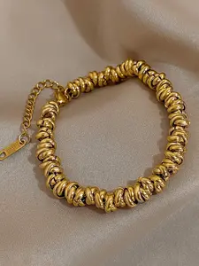 Vintage Twist Chain Bracelet for Women, Gold Plated Stainless Steel, Adjustable & Stackable, Perfect Gift for All Occasions, Stackable Option, Adjustable Length, High Quality