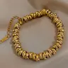 1 Pack Vintage Gold Twisted Chain Bracelet, Not for Large Wrists. Slight Color Variation Due to Lighting Is Normal – Please Do Not Buy If You Mind. Suitable for Women & Girls. Gold-Plated Stainless Steel Woven Jewelry, Adjustable & Stackable. Ideal Gift