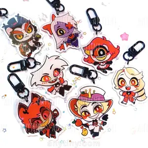 Hazbin Hotel, Charlie, Alastor, Niffty, Lucifer, Vaggie, Angel Dust and Husk keychain