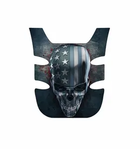 Fits and Compatible with Honda Grom Years 2022 - 2024 Motorcycle Skull Grunge USA United States Fuel Gas Tank Pad Protector Guard