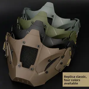 Tactical Iron Samurai Mask (Half Face) Module Tactical Mask, Solid Color Edition Dominate The Field Strap Green ski mask Protective Gear
