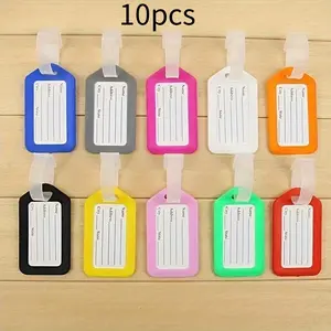 10 Travel Luggage Bag Tag Plastic Suitcase Baggage Office Name Address ID Label