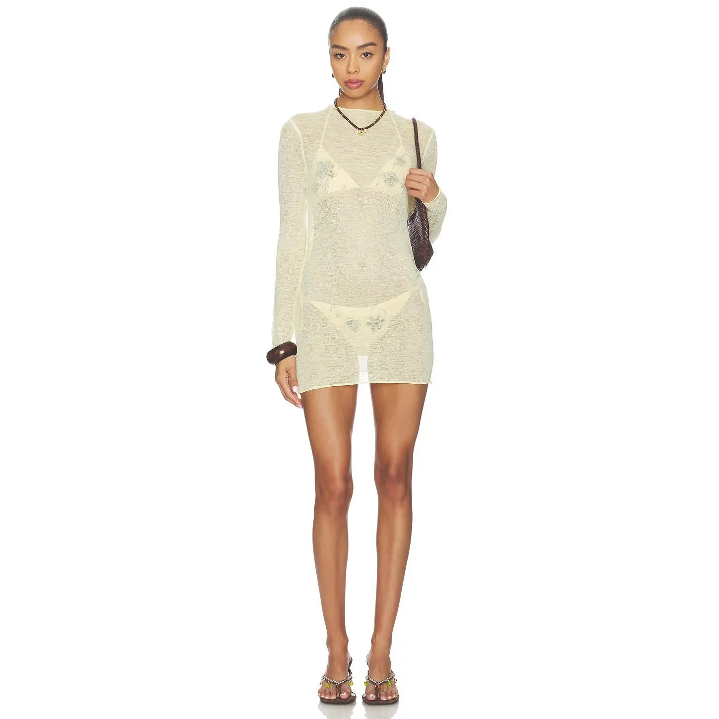 LIONESS Oasis Mini Dress in Lemontini