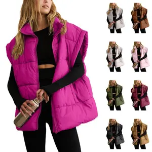 Molitree Women’s Oversized Puffer Vest – Lightweight, Warm, Sleeveless, Puffy Bubble Outerwear Jacket/Coat with Pockets GARMENTARY
