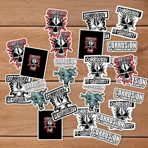 Stickers Pack 20 Pcs Eyehategod Water Metal Bumper Crowbar Guitar Band Vinyl Conformity Luggage Melvins Skateboard Down Colorful Mastodon Bike of Aesthetic Corrosion Waterproof Bottle Laptop Car
